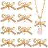 BENECREAT 10Pcs Brass Micro Pave Clear Cubic Zirconia Connector Charms KK-BC0013-61-1
