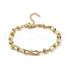 304 Stainless Steel Bowknot Link Chain Bracelets for Women BJEW-F488-13G-2