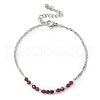 Natural Garnet Beads Link Bracelets BJEW-JB11835-01-2