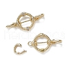 Brass Micro Pave Clear Cubic Zirconia Fold Over Clasps KK-K361-02G-1