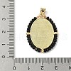 Brass with Glass or ABS Imitation Pearl Pendants KK-Z115-05G-4