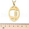 304 Stainless Steel Hollow Rugby Pendant Necklaces NJEW-D318-01G-5