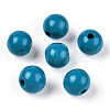 Ocean Themed Spray Painted Wood European Beads WOOD-CJC0018-02J-1