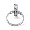 304 Stainless Steel Adjustable Finger Rings. Hollow Cross RJEW-C074-04P-4