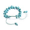 Adjustable Synthetic Turquoise(Dyed) Chip Beads Braided Bead Bracelets BJEW-JB04392-07-3