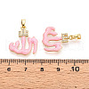Brass Micro Pave Cubic Zirconia Enamel Pendants KK-L231-06G-01-3