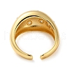 Plating Brass Micro Pave Cubic Zirconia Open Cuff Rings RJEW-K266-15G-02-3