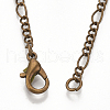 Brass Coated Iron Figaro Chain Necklace Making MAK-T006-03R-3