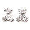 Brass Inlay Clear Glass Pendants KK-S388-04P-1