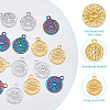 DICOSMETIC 18Pcs 3 Colors 304 Stainless Steel Pendants STAS-DC0013-15-4