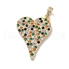 Brass Micro Pave Cubic Zirconia Pendants KK-H455-40G-1