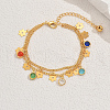 Brass Curb Chain Multi-strand Bracelets EC2222-3