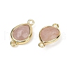 Natural Strawberry Quartz Faceted Connector Charms G-L514-048P-02-2