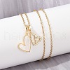 Brass Micro Pave Cubic Zirconia Pendant Neckalces NJEW-C076-13G-3