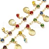 Brass Glass Shell Shape Link Chains CHC-R001-09G-1