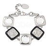 304 Stainless Steel Square Link Bracelets for Women BJEW-Z104-01P-4