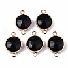 Natural Black Agate Links Connectors G-N326-85A-1