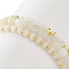 3Pcs 3 Style Natural White Jade & Moonstone Beaded Stretch Bracelets Set BJEW-JB09120-6