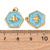 304 Stainless Steel Enamel Pendants STAS-U061-37G-C04-3