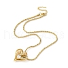 Brass Pave Clear Cubic Zirconia Heart Pendant Necklaces for Women NJEW-K381-07A-G-4