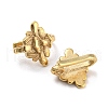 Flower Shape Rack Plating Brass Earring Hooks KK-M257-02G-2