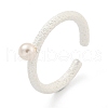 Round Shell Pearl Cuff Ring RJEW-Z036-04S-1