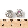 Brass Micro Pave Cubic Zirconia European Bead KK-U067-01P-2