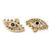 Brass Micro Pave Clear Cubic Zirconia Pendants KK-Q031-47G-06-2