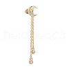 Brass Micro Pave Clear Cubic Zirconia Dangle Stud Earrings EJEW-K083-16G-4