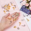 SUNNYCLUE 32Pcs 2 Colors Half Round Brass Clip-on Earring Findings KK-SC0004-21-3