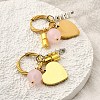 304 Stainless Steel Glass Beads Hoop Earrings EJEW-D308-08PG-4