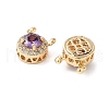 Brass Micro Pave Cubic Zirconia Beads KK-G531-01G-04-2