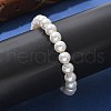 Shell Pearl Beaded Slider Bracelet with Brass Snake Chain X-BJEW-B066-01B-02-7