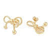 Brass Stud Earrings for Women EJEW-S225-12G-01-2