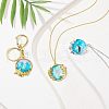 Olycraft Ocean Theme Alloy Open Back Bezel Pendants PALLOY-OC0002-45-6