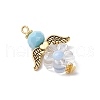 Acrylic Beads with Glass Beads Pendants PALLOY-MZ00699-4