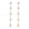304 Stainless Steel with Plastic Pearl Stud Dangle Earrings EJEW-Q386-02A-G-1