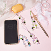 4Pcs Lily of the Valley ABS Plastic Pearl & Acrylic Mobile Straps HJEW-DR00049-4