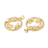 Brass Micro Pave Clear Cubic Zirconia Pendants ZIRC-L103-023G-2