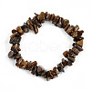 Unisex Chip Natural Tiger Eye Beaded Stretch Bracelets BJEW-S143-02-2