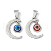 304 Stainless Steel Resin Pendants STAS-A062-40P-1