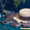 7M Ethnic Style Polyester Rhombus Flower Jacquard Ribbon OCOR-WH0101-05-5