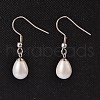 Teardrop Shell Pearl Dangle Earrings EJEW-JE01794-1