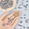SOFPLATE 300Pcs 304 Stainless Steel Folding Crimp Ends STAS-SP0001-77-3