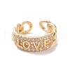 Brass Micro Pave Cubic Zirconia Open Cuff Rings RJEW-K263-13KCG-2