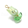 UV Plated Acrylic Pendants PALLOY-TA00270-4