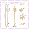 Beebeecraft 8Pcs Brass Pave Clear Cubic Zirconia Connector Charms KK-BBC0010-13G-2