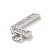 Brass Micro Pave Clear Cubic Zirconia Pendants ZIRC-I067-02H-2