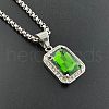Fashionable Stainless Steel Rhinestone Pendant Necklaces FH6785-1