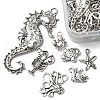 48Pcs 8 Style Marine Animal Theme Tibetan Style Alloy Pendants FIND-FS0001-53-4
